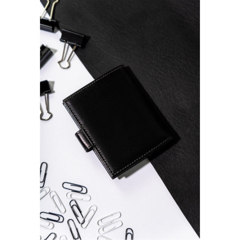 Eleganckie etui na dokumenty w czarnym kolorze wykonane ze skóry naturalnej - Rovicky