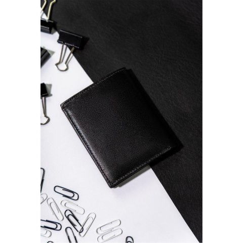 Skórzane, eleganckie etui na dokumenty w czarnym kolorze - Rovicky