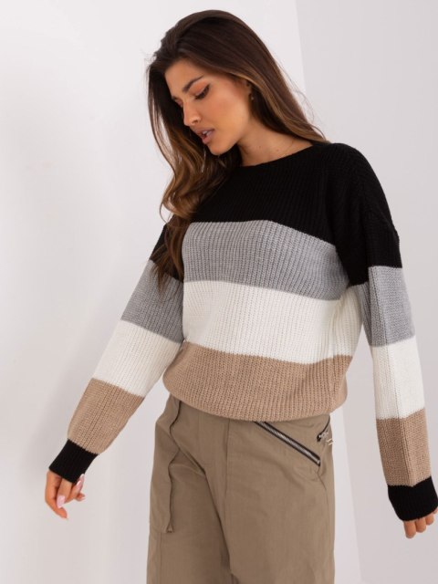 Sweter BA-SW-8024.57P czarno-beżowy