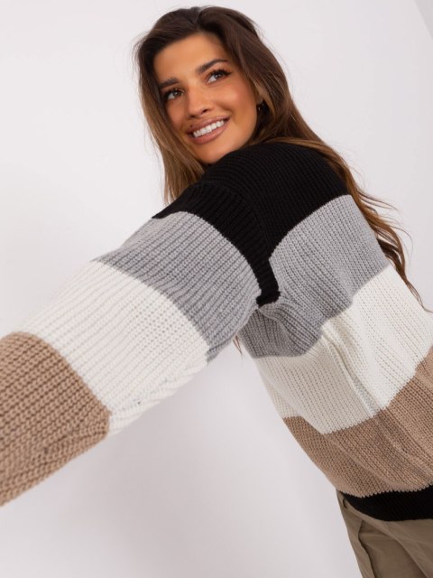 Sweter BA-SW-8024.57P czarno-beżowy