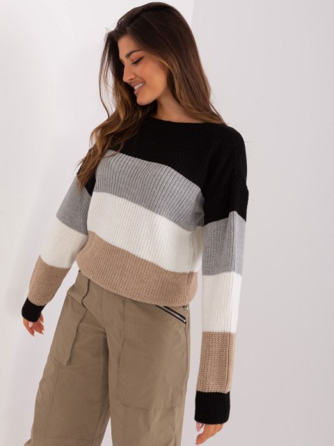 Sweter BA-SW-8024.57P czarno-beżowy