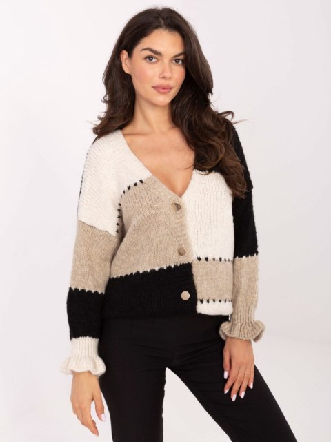 Sweter MI-SW-0903.87 czarno-beżowy