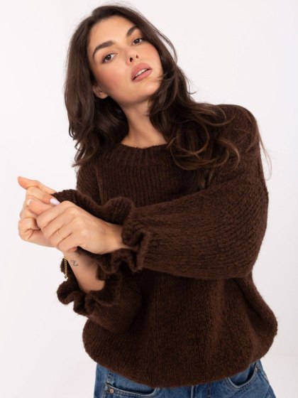 Sweter MI-SW-2912.10X ciemny brązowy