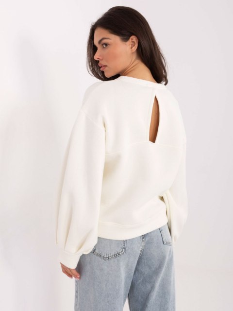 Bluza dresowa MOOIJ, ecru, haft na piersi i modny krój oversize.