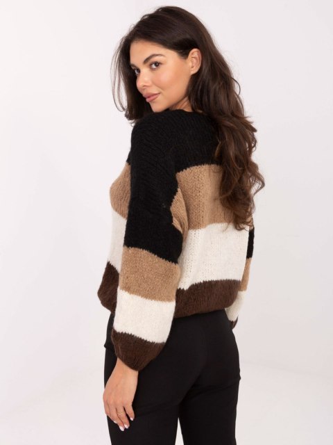 Sweter MI-SW-0409.85 czarno-brązowy
