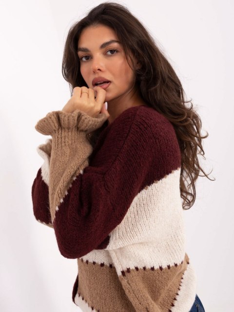 Sweter MI-SW-0903.87 bordowy