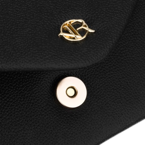 Czarna kopertówka damska wykonana ze skóry ekologicznej, jednokomorowa - Rovicky