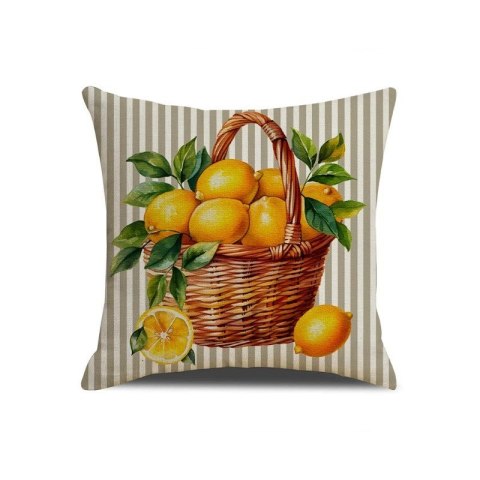 Poszewka dekoracyjna 45x45 cm z koszem cytryn