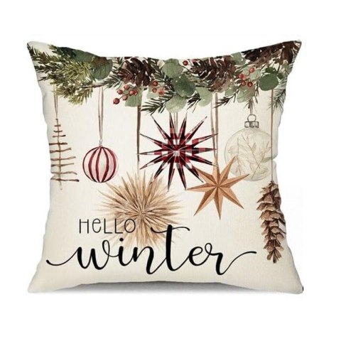 Świąteczna poszewka na poduszkę 45x45 BOHO – Hello Winter
