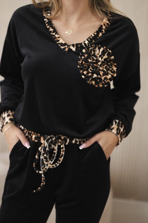 Modny komplet welurowy czarny S/M/L – Stylowy Wieszak