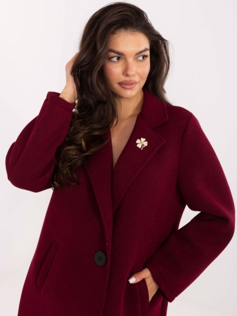 Płaszcz IT-PL-FL8153.60 bordowy