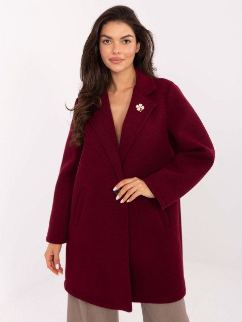 Płaszcz IT-PL-FL8153.60 bordowy