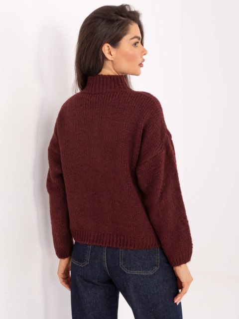 Sweter MI-SW-WM218.02 bordowy