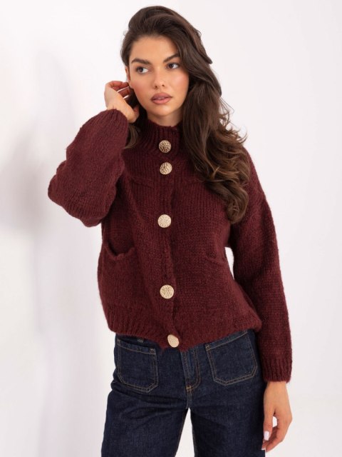 Sweter MI-SW-WM218.02 bordowy