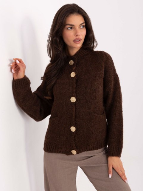 Sweter MI-SW-WM218.02 ciemny brązowy Sweter MI-SW-WM218.02 ciemny brązowy