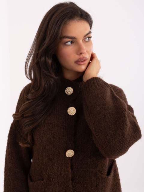 Sweter MI-SW-WM218.02 ciemny brązowy Sweter MI-SW-WM218.02 ciemny brązowy