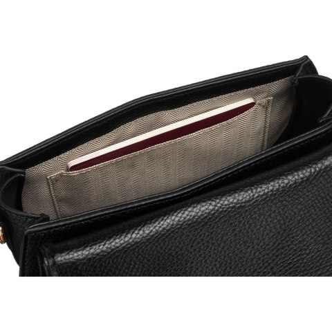 Klasyczna listonoszka damska ze skóry ekologicznej w czarnym kolorze - Peterson