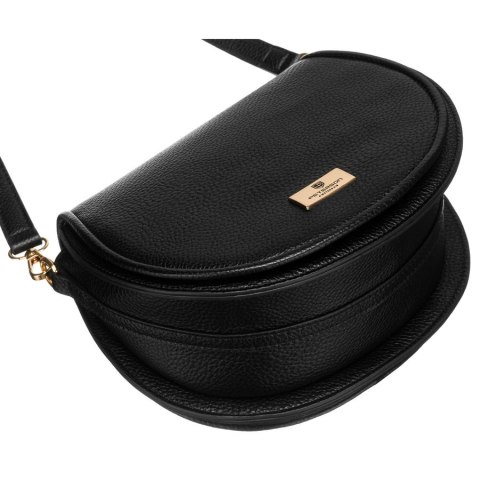 Klasyczna listonoszka damska ze skóry ekologicznej w czarnym kolorze - Peterson