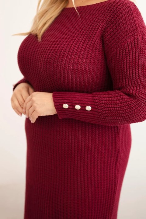 Miękka prążkowana dzianina z moherem w kolorze bordowym – Stylowy Wieszak