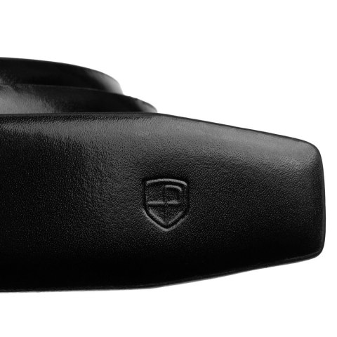 Czarny pasek męski ze skóry naturalnej z automatyczną, czarną klamrą - Peterson Czarny pasek męski ze skóry naturalnej z automatyczną, czarną klamrą - Peterson