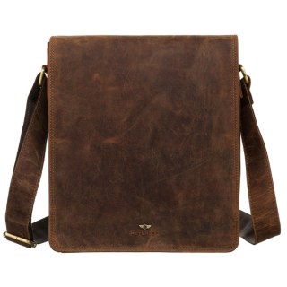 Duża torba męska ze skóry naturalnej z klapką - Peterson