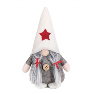 Krasnal Świąteczny Stojący z Pluszu 19 cm – Dekoracja Bożonarodzeniowa KSN08B