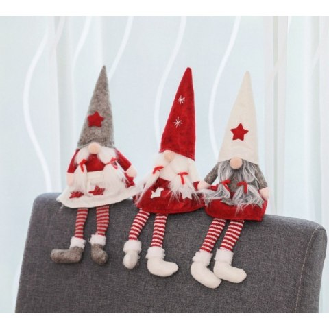 figurka krasnal świąteczny z gwiazdką na czapce 32 cm
