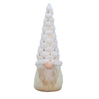 Krasnal świąteczny biały siedzący 38 cm z pluszu – Stylowy Wieszak
