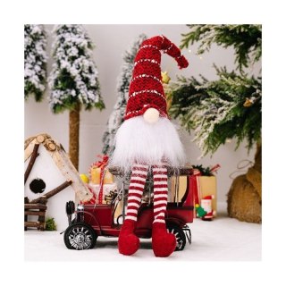 Krasnal Świąteczny Pluszowy 34,5 cm – Dekoracja Bożonarodzeniowa KSN79CZE
