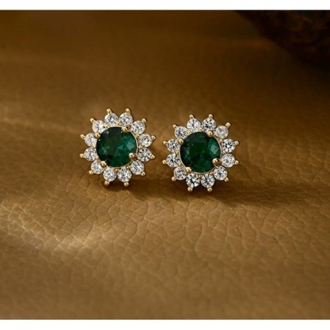 Biżuteria damska – kolczyki sztyft ze stali chirurgicznej pozłacanej 14k