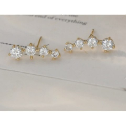 Eleganckie kolczyki damskie złote z błyszczącymi cyrkoniami