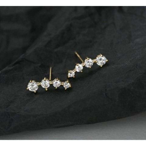 Modne kolczyki damskie pozłacane 14k z cyrkoniami – Stylowy Wieszak