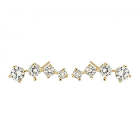 Kolczyki pozłacane 14k stal chirurgiczna z cyrkoniami