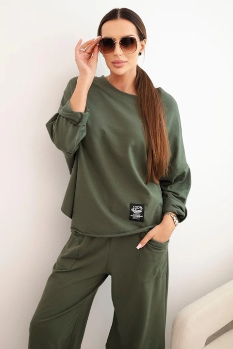 Wygodny khaki komplet damski na co dzień