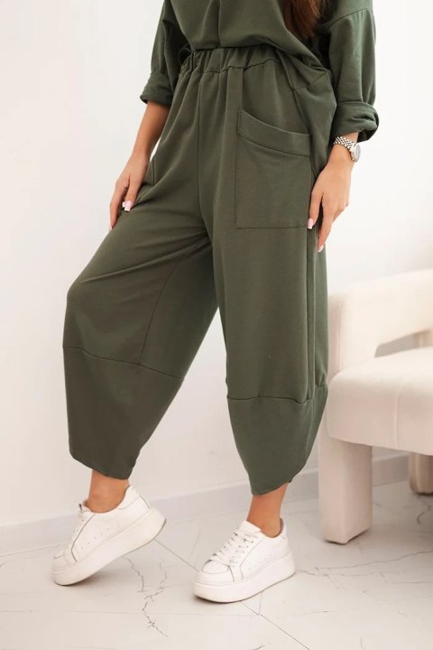 Khaki komplet damski – włoska produkcja