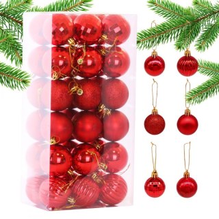 Bombki choinkowe czerwone komplet 36 sztuk 5,5 cm – Stylowy Wieszak