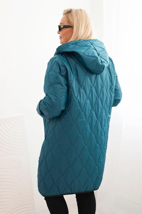 modna kurtka plus size z kapturem i kieszeniami
