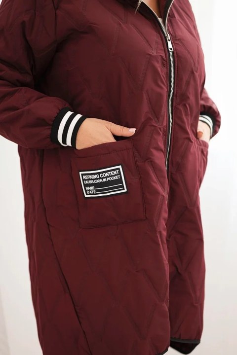 kurtka jesienno-zimowa śliwkowa dla kobiet XL–4XL