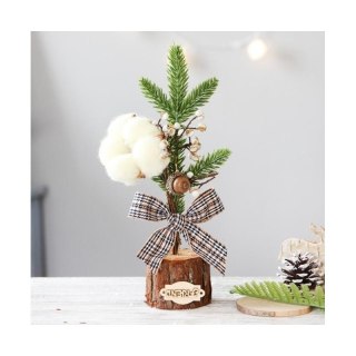 Mała choinka świąteczna 25,5 cm na drewnianej podstawce – Stylowy Wieszak