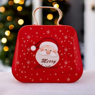 Metalowy pojemnik świąteczny na cukierki z Mikołajem 7 x 5,5 cm KSN163