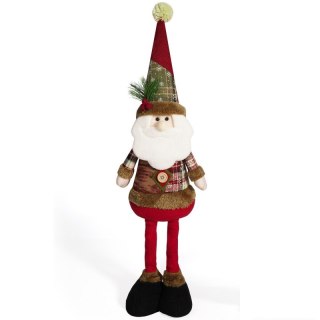 Mikołaj świąteczny pluszowy 62 cm z regulowanynymi nogami – Stylowy Wieszak