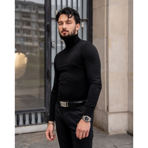 Pasek męski z klamrą automatyczną wykonany ze skóry naturalnej - Peterson