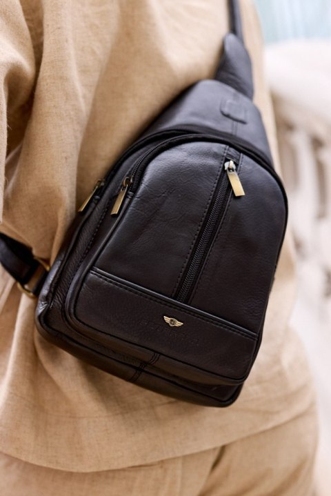 Skórzany plecak męski na jedno ramię - Peterson