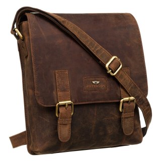 Torba męska ze skóry naturalnej w brązowym kolorze - Peterson
