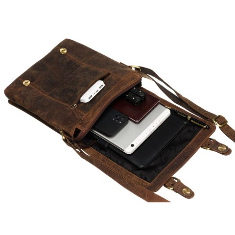 Torba męska ze skóry naturalnej w brązowym kolorze - Peterson