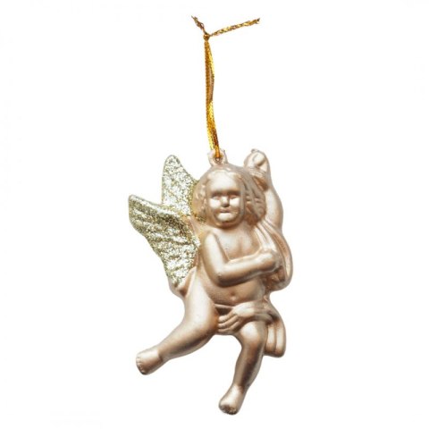 Złoty aniołek zawieszka świąteczna na choinkę 7,5 cm