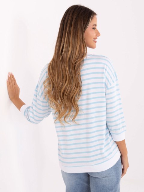 Modna bluzka damska oversize w paski z rękawem 3/4 – Stylowy Wieszak