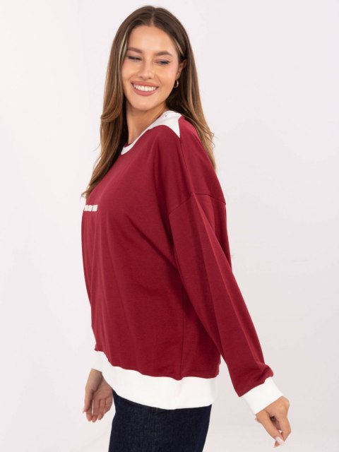 Bawełniana bluza damska bordowa oversize na co dzień