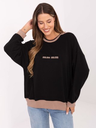 Czarna bluza damska oversize z haftowanym napisem – Stylowy Wieszak