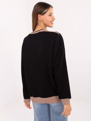 Czarna bluza damska oversize z haftowanym napisem – Stylowy Wieszak